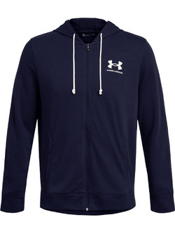Under Armour Rival Terry Ανδρική Ζακέτα Φούτερ με Κουκούλα και Φερμουάρ Μπλε Navy 1370409-410