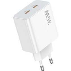 Lamtech Φορτιστής Χωρίς Καλώδιο με 2 Θύρες USB-C 35W Power Delivery White LAM113096