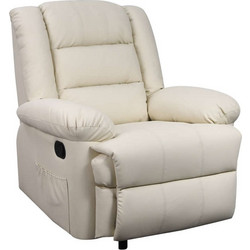 Zita Plus Πολυθρόνα Relax με Υποπόδιο Ανακλινόμενη Δερματίνη Μπεζ Vivian 15.0018