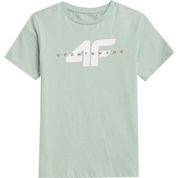 4F Παιδικό T-Shirt Κοντομάνικο Πράσινο Mint JAW23-TTSHM0796-47S