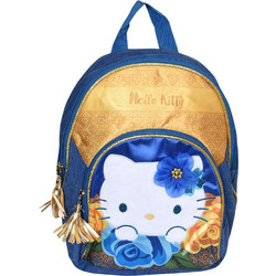 SunCe Hello Kitty Σχολική Τσάντα Πλάτης Δημοτικού Μπλε Χρυσή HKH-3010