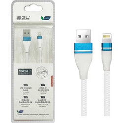 SGL B5 Braided USB-A to Lightning Cable 1m Light Blue White TS-099200
