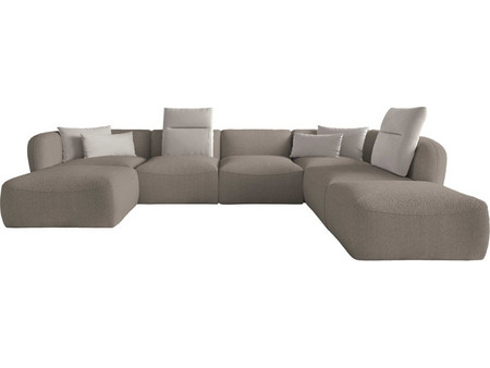 PoliHome Canada XL Γωνιακός Καναπές Δεξιά Γωνία Καφέ 382x236x75cm 162765819