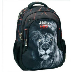 No Fear Laser Lion Σχολική Τσάντα Πλάτης Δημοτικού Μαύρη 348-35031