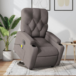 vidaXL Πολυθρόνα Μασάζ Ανακλινόμενη Taupe 3204754