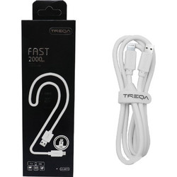 Treqa CA-8072 USB-A to Lightning Cable 2m White 6978749200422