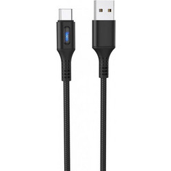 Hoco U79 Braided LED USB-A to Lightning Cable 1.2m Black
