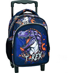 Back Me UP T-Rex Σχολική Τσάντα Τρόλεϊ Νηπιαγωγείου Μπλε 357-20072