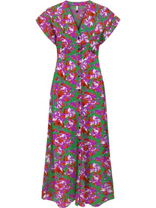 Only Mollie Midi Καλοκαιρινό Καθημερινό Φόρεμα Floral Πράσινο 15317842