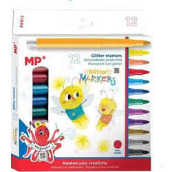 MP Glitter Μαρκαδόροι Ζωγραφικής Σετ 12 Χρώματα