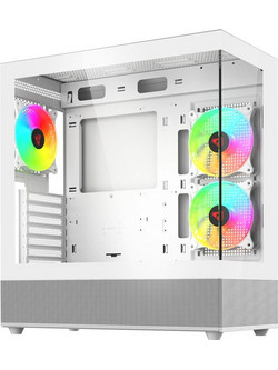 SAVIO Sigma X1 White Gaming Midi Tower Κουτί Υπολογιστή RGB με Πλαϊνό Παράθυρο