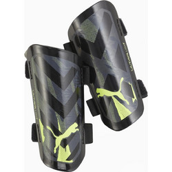 Puma Ultra Light Rush Strap Παιδικές Επικαλαμίδες Ποδοσφαίρου Μαύρες Κίτρινες 030923-01