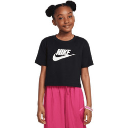 Nike Παιδικό Crop Top Κοντομάνικο Μαύρο FZ5548-010