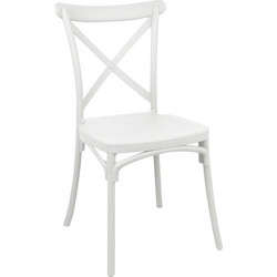 Pakoworld Crossie Πολυθρόνα Κήπου Πολυπροπυλενίου Λευκή 326-000014