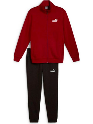 Puma Ανδρικό Σετ Φόρμας Fleece με Λάστιχο Μπορντό Μαύρο 585841-13