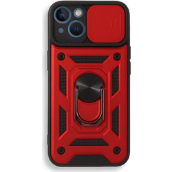 Bodycell Armor Slide Ring Holder Back Cover Red (iPhone 13)