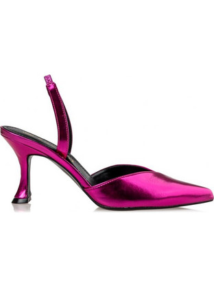 Envie Shoes Γόβες Slingback Λουστρίνι με Λεπτό Ψηλό Τακούνι Φούξια E02-16031-54
