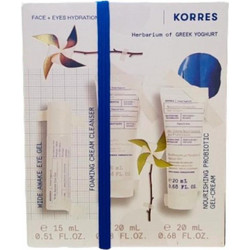 Korres Herbarium of Greek Yoghurt Eye Gel 15ml + Foaming Cream Face Cleanser 20ml + Face Nourishing Gel Cream 20ml