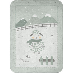 KikkaBoo Sleepy Sheep Κουβέρτα Κούνιας Fleece 110x140 Πράσινο Mint
