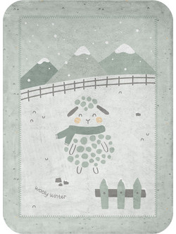 KikkaBoo Sleepy Sheep Κουβέρτα Κούνιας Fleece 110x140 Πράσινο Mint