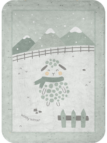KikkaBoo Sleepy Sheep Κουβέρτα Κούνιας Fleece 110x140 Πράσινο Mint