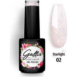 Gellie Starlight 02 Glitter Ημιμόνιμο Βερνίκι Νυχιών