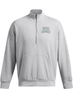 Under Armour Icon Hwt Terry Os 1/2 Zip Ανδρικό Αθλητικό Φούτερ Γκρι 1386550-011