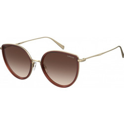 Levi's LV5011S 09QF7H Γυναικεία Γυαλιά Ηλίου Οβάλ Μεταλλικά Καφέ Χρυσό με Καφέ Degradee Φακό