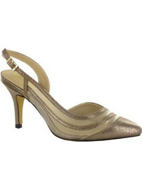 Menbur Γόβες Slingback Δερμάτινες με Τακούνι Στιλέτο Ροζ Χρυσές 09615