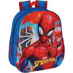 Safta 3D Spider-Man Σχολική Τσάντα Πλάτης Νηπιαγωγείου Κόκκινη Μπλε 8412688552979