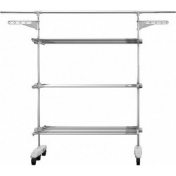 Herzberg HG-5015WHT Πτυσσόμενη Κάθετη Απλώστρα Ρούχων Δαπέδου Μεταλλική 145x66x156cm
