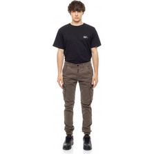 Cover Ανδρικό Παντελόνι Cargo Joggers Ελαστικό Slim Εφαρμογή Καφέ T0190-29