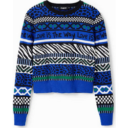 Desigual Γυναικεία Πλεκτή Μπλούζα Royal Blue 23WWJF48-5000