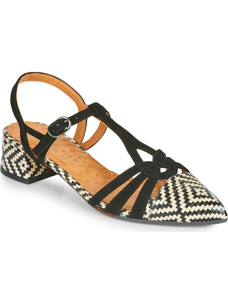 Chie Mihara ROSALI Γόβες Slingback με Χοντρό Χαμηλό Τακούνι Μαύρες Εκρού