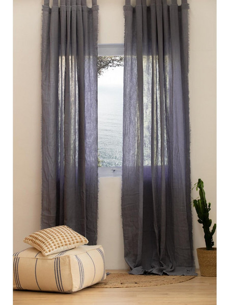 Calma House Κουρτίνα Παραθύρου με Θηλιές 140x280 Fray Blue