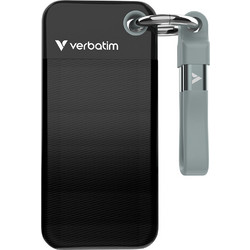 Verbatim Pocket 2TB Εξωτερικός Σκληρός Δίσκος SSD 2.5" USB 3.2 USB-C Black Grey