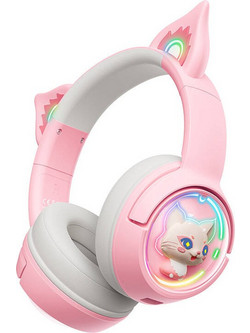 Onikuma B5 Ασύρματα Bluetooth Παιδικά Ακουστικά On Ear Ροζ