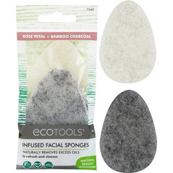 EcoTools Rose Petal & Bamboo Charcoal Σφουγγάρι Καθαρισμού για Αποτοξίνωση Προσώπου 2τμχ