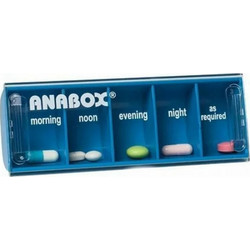 Anabox Θήκη Χαπιών 5 Θέσεων Μπλε