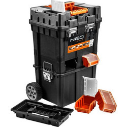 Neo Tools 84-115 Βαλίτσα Εργαλείων Πλαστική με Ταμπακιέρα Τροχήλατη Μ40xΠ40xΥ70cm