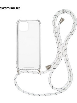 Sonique Strap Back Cover Transparent / Rainbow White (iPhone 13 mini)