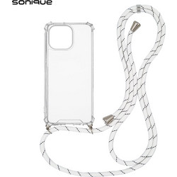 Sonique Strap Back Cover Transparent / Rainbow White (iPhone 14 Pro Max)