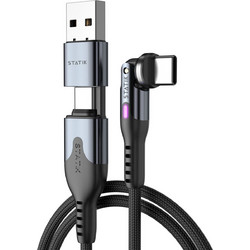 Statik PowerPivot Pro Angle 90° Braided USB-C to USB-C 100W 3m Black