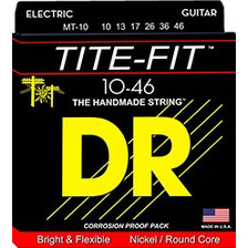DR Strings Tite-Fit Σετ 6 Χορδές Ηλεκτρικής Κιθάρας Pure Nickel 10-46" Medium Tension