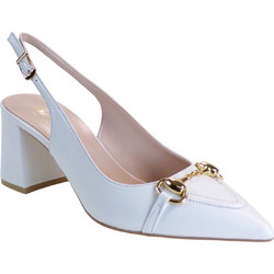 Fardoulis Γόβες Slingback Δερμάτινες με Χοντρό Χαμηλό Τακούνι Λευκές 517-15