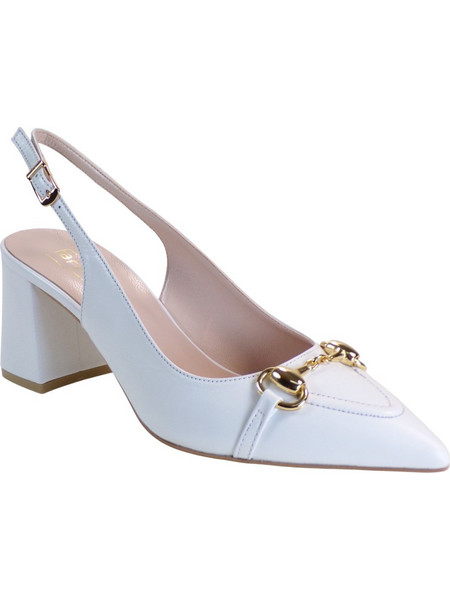 Fardoulis Γόβες Slingback Δερμάτινες με Χοντρό Χαμηλό Τακούνι Λευκές 517-15