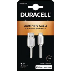 Duracell USB-A to Lightning Cable 1m White 5055190170014