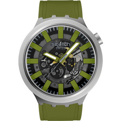 Swatch Ανδρικό Ρολόι με Πράσινο Καουτσούκ Λουράκι SB07S118