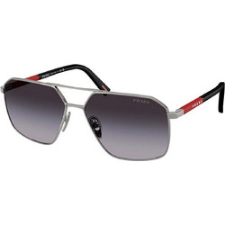 Prada PRA50S 5AV09U Ανδρικά Γυαλιά Ηλίου Aviator Μεταλλικά Ασημί με Μαύρο Degradee Φακό