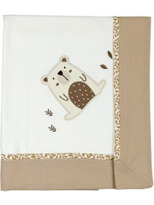 Baby Star Natura Πάνα Αγκαλιάς Πικέ Λευκή Εκρού 90x90cm 2386